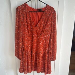 Floral Red Mini Dress